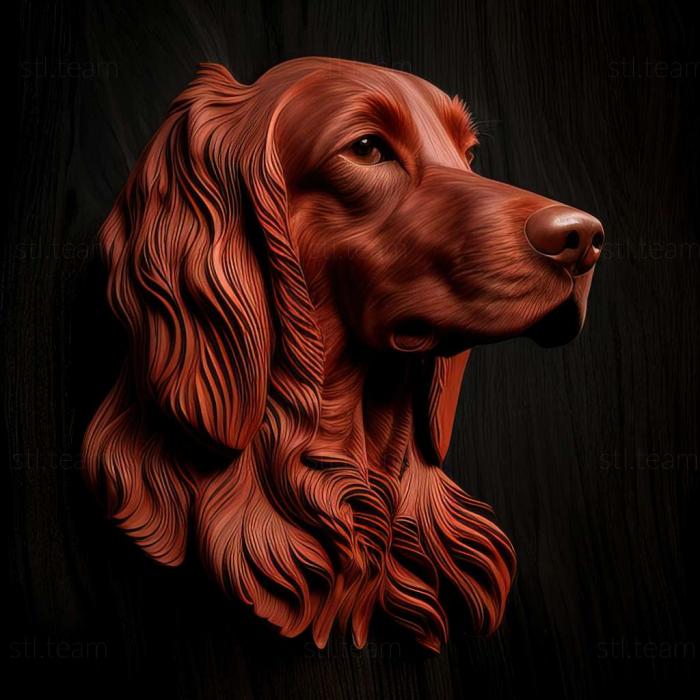 3D model Irish Red Setter dog (STL)